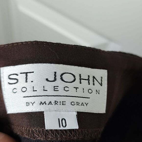 St John Collection Houndstooth Skirt Black Brown - Picture 2 of 7